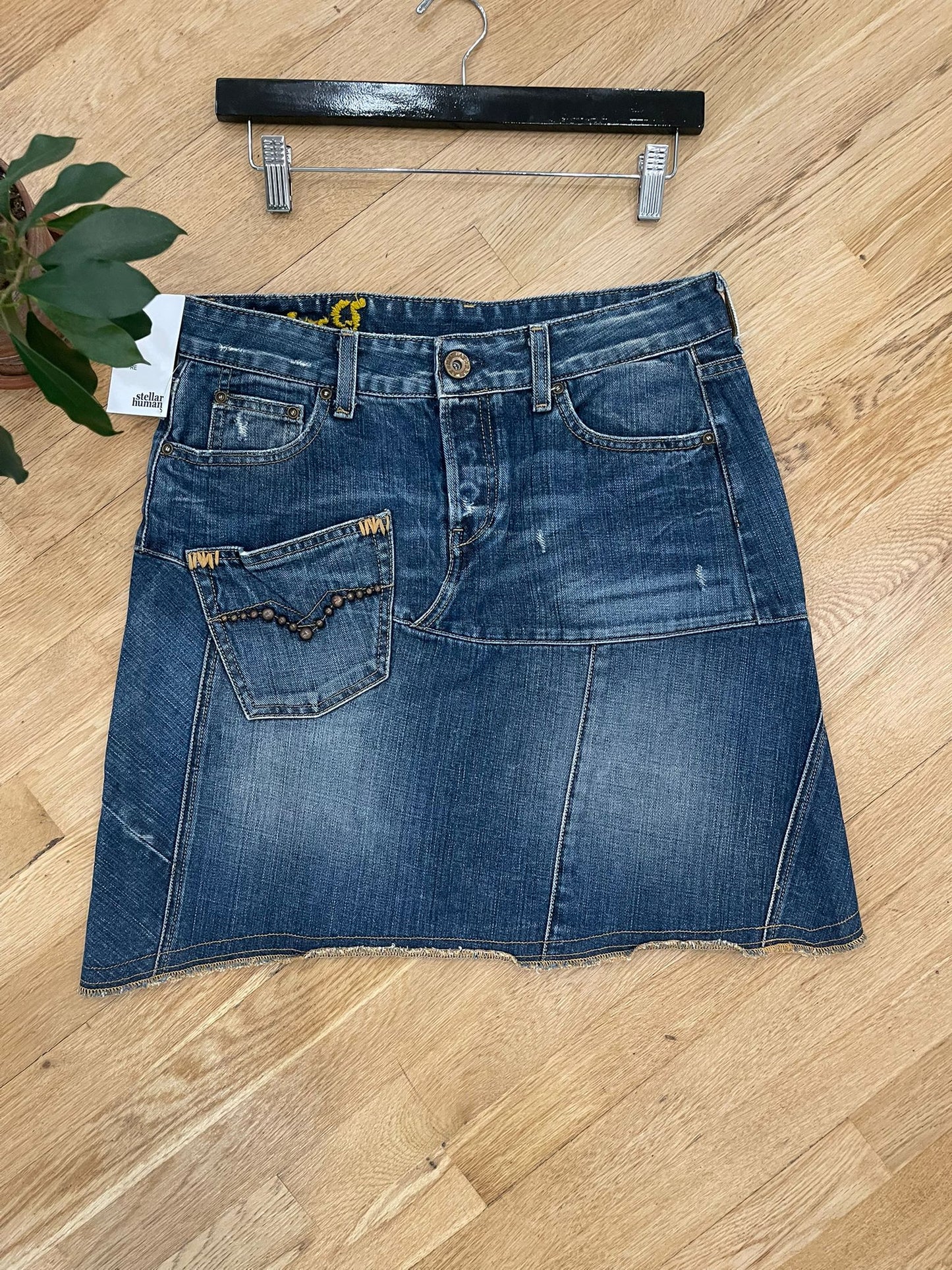 Y2K Replay Deconstructed Denim Skirt