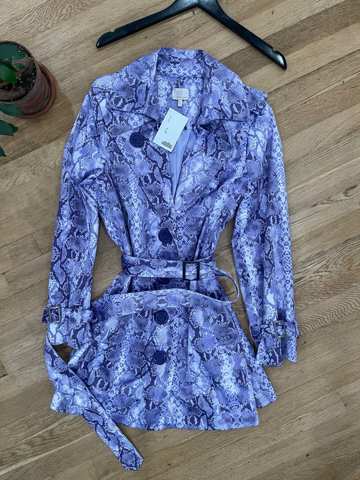 Purple snake print trench-Med