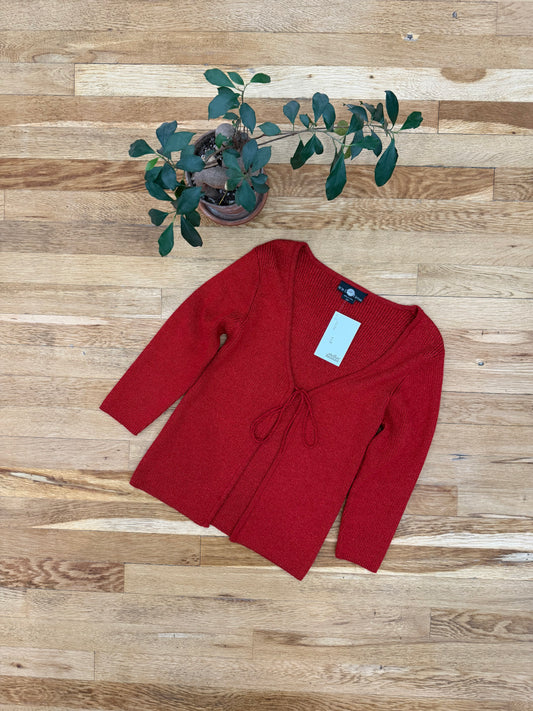 Y2K It’s Our Time Tie Front Cardigan-Medium