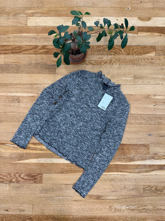 Y2K See You Monday  Mock Neck Stretchy Top-Small