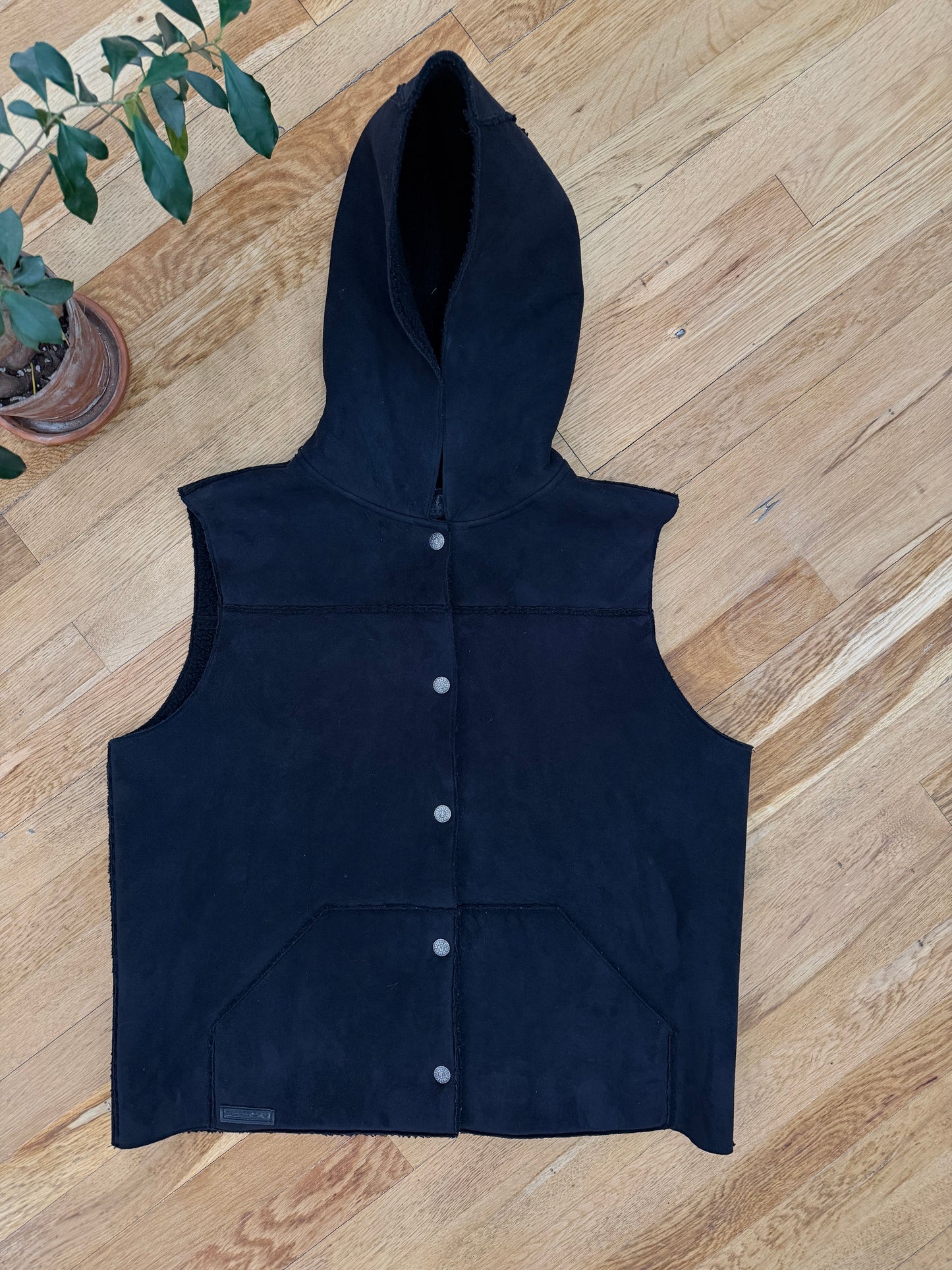 90’s Lauren Faux Suede Hooded Vest-Large