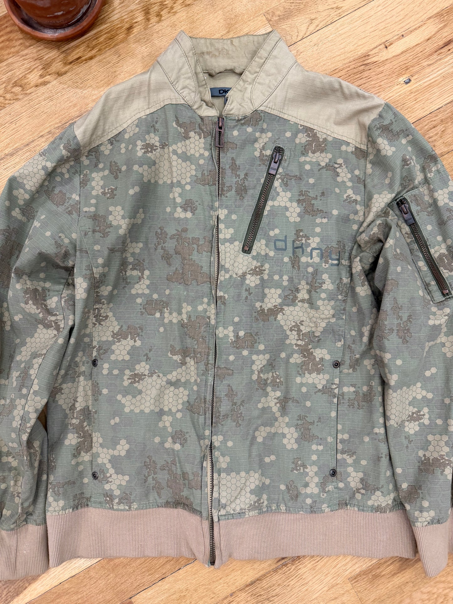 Y2K DKNY Camo Jacket-Large