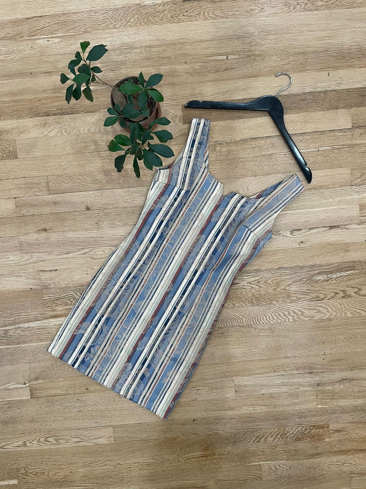 Paris Blue floral/stripe dress.